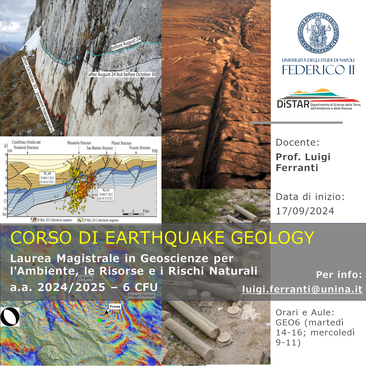 Template locandina Corsi DiSTAR EARTHQUAKE GEOLOGY