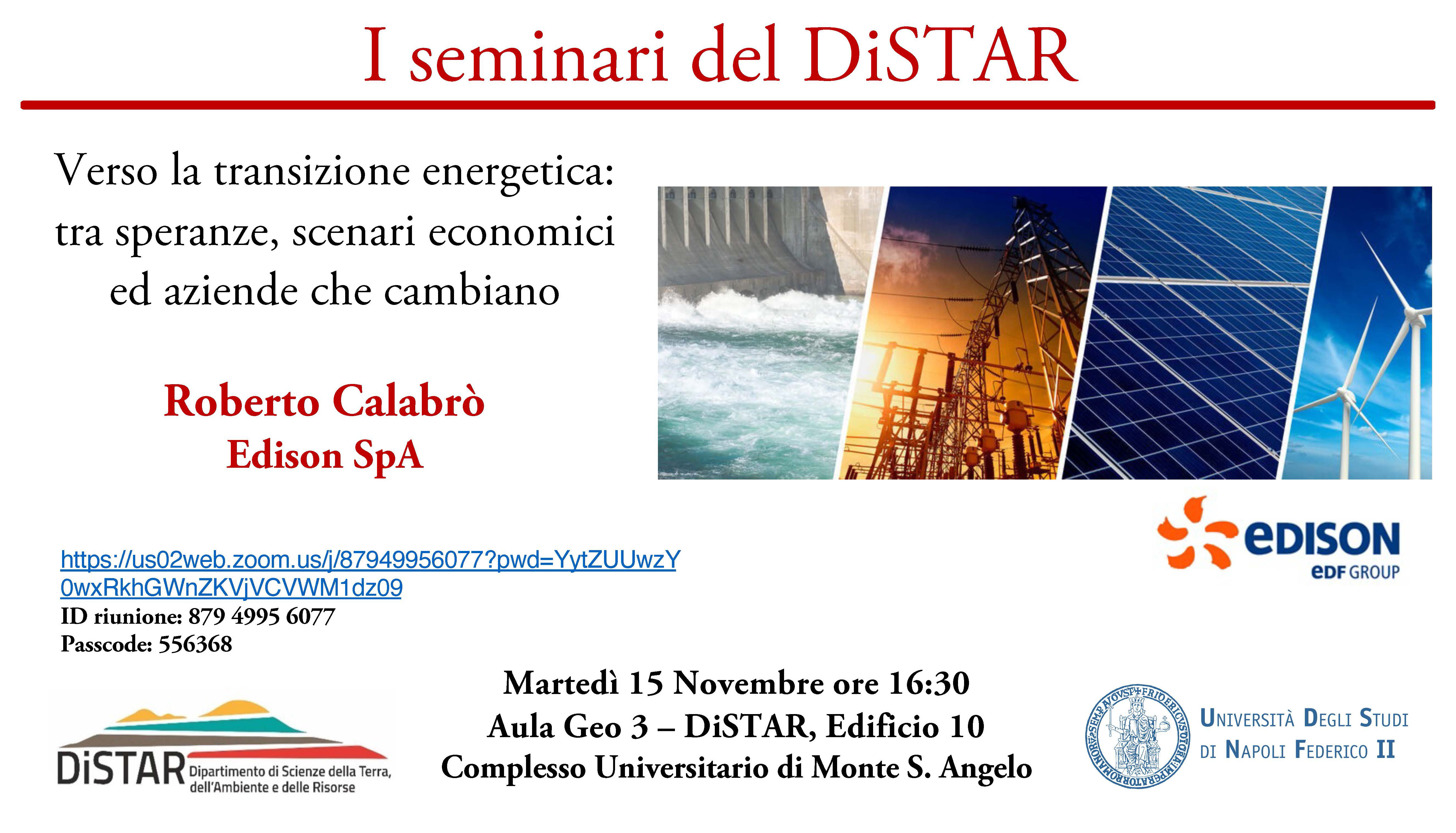 Locandina Seminario Roberto Calabrò 15 Novembre 2022